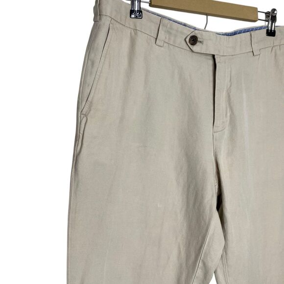 Brooks Brothers Pants Mens 36x32 Beige Baird McNutt Irish Linen Coastal Preppy - Picture 7 of 13